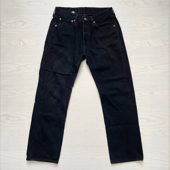 Levi's Men's 501 Original Fit Jeans 32x30 Black Wash Straight Leg Button Fly - Picture 1 of 7